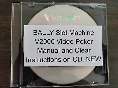 BALLY Slot Machine V2000 Video Poker Manual And Clear Instructions On CD.. NEW • $14.95