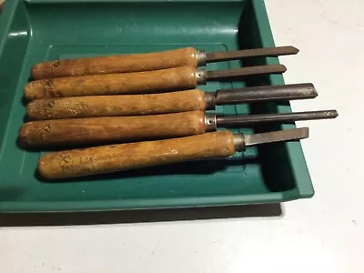 Vintage Lot Of 5 Buck Brothers Wood Gouges Or Carving Tools W/ Wood Handles USA • $39.95