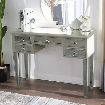Mirrored Makeup Table W/ 5 Drawers Modern Vanity Table & Dressing Table  • $239.95