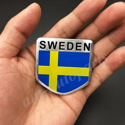 Sweden Flag Car Shield Emblem Badge Gift Saab Motorcycle Decals Sticker Fairing • $4.90