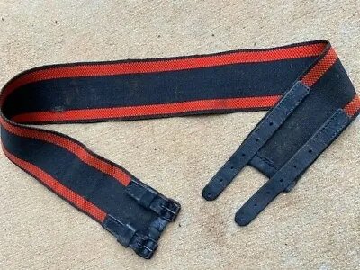 $59 • Buy Vintage  Motorcycle Kidney Belt.Old. Red/Black Canvas W/Leather Straps