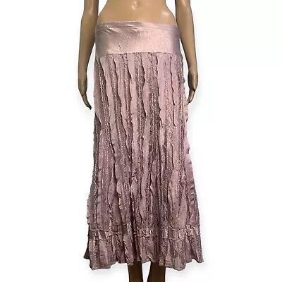 Vintage Lace Skirt Pink Lace Maxi Skirt Size 12 Cottage Core Pastel Goth • $34