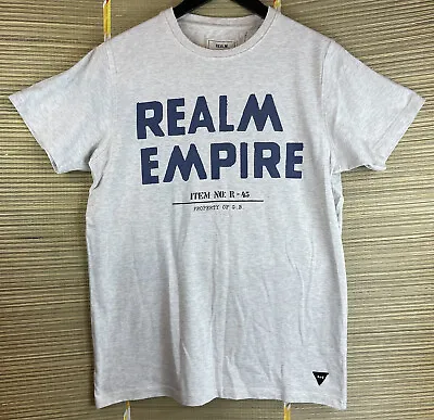 Realm & Empire Patriotic Large Graphic Print T Shirt UK Small Made In Britain • £12.99
