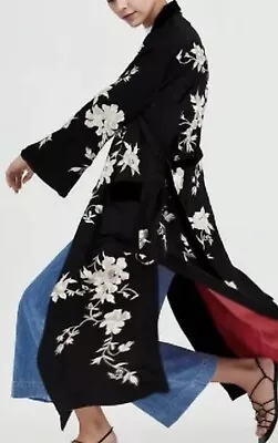 Zara Limited Edition Floral Embroidered Kimono Robe Size S BNWT • $286.37
