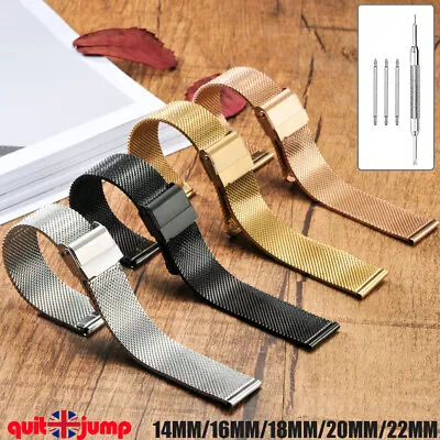 Milanese Stainless Steel Mesh Watch Strap Bracelet Band 14-24mm Replacement Tool • $9.65
