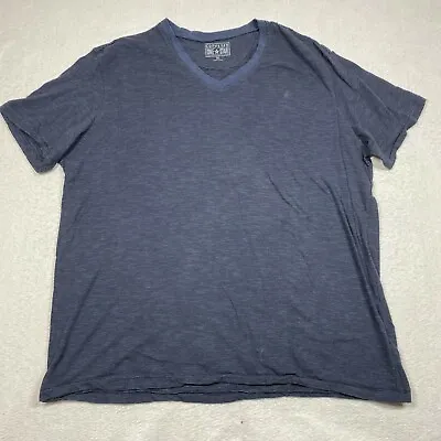 Converse T Shirt Mens XL Blue Striped Short Sleeve V Neck One Star Casual • $8.37