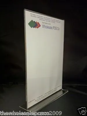 A4 Perspex Sign Menu Holder Retail Counter Acrylic Shop Poster Displays X 2 • £14.31