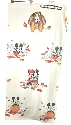 Disney Shower Curtain  Mickey &Minnie Mouse Turkey & Fall Leaves 100% Cotton • $19.99