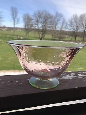 VINTAGE TIFFIN WATERMELON BOWL-PINK & GREEN BOTTOM. VERY NICE! Hard To Find • $45