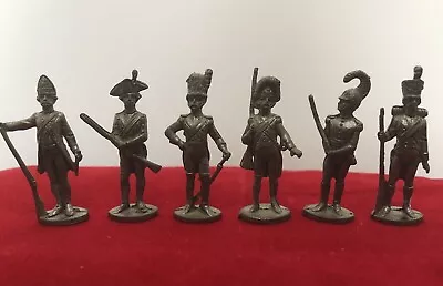 Six Vintage Miniature Pewter War Soldiers Grenadier Infantry Calvary Musketeer • $24