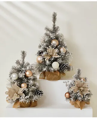 £15.99 • Buy Small Medium Table  Top Christmas Snow Frosted Tree Ornaments Decors 45/60 Cm
