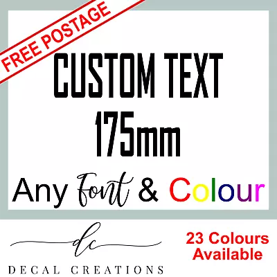 175mm CUSTOM VINYL DECAL STICKER - Text Name Lettering Shop Car Window Van  • $5.49