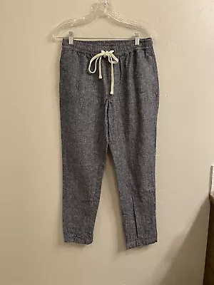 J CREW Women’s NWOT Size Small Blue Chambray Drawstring Linen Cotton Pants • $24.95