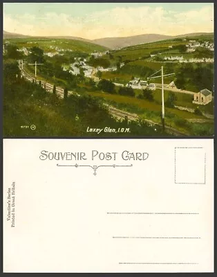 Isle Of Man Old Colour Postcard LAXEY GLEN Railway Railroad Hills Panorama I.O.M • £4.99