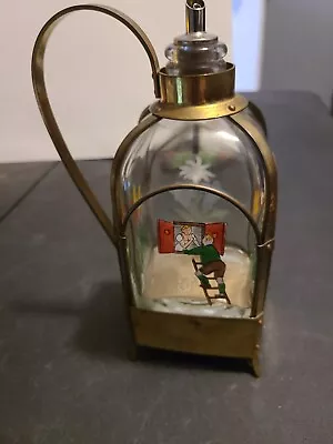 Vintage Brass & Glass Bottle Wind Up Music Box Lantern Made In Sweden • $21.45