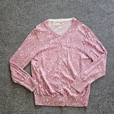 J Crew Cardigan Top Womens Medium Pink Sweater Knit Long Sleeve Casual Career • $20.69