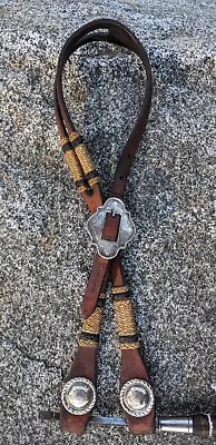 Absolutely Stunning Vintage Cowboy Tack Headstall With Rawhide And Vogt Silver • $375