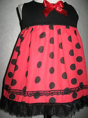 £16 • Buy Red Polkdots Party Dress Girls Black Lace Rockabilly Christmas Gift Birthday 
