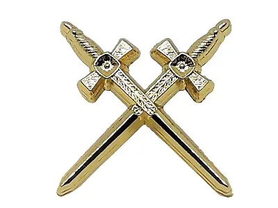 Crossed Swords Masonic Freemasons Lapel Pin Gold Colour LP 104 • £7