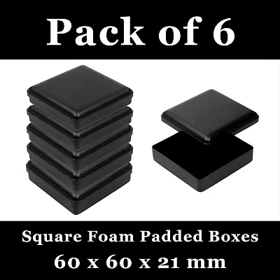 6x Square Jewellery Gift Boxes For Pendant Earrings Necklace Foam Padded • £5.50