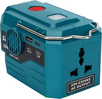 200W Power Inverter Compatible With Makita 18V Battery For Outdoor Camping Tool • £44.99