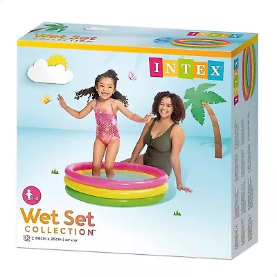 Intex Wet Set Collection 3 Paddling Pool 86 Cm X 25 Cm Ages 1 To 3 Brand New  • £4.99