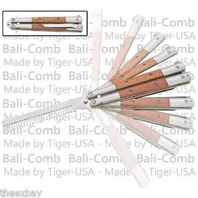 Wood Bali-Comb Practice BUTTERFLY COMB STAINLESS Trainer Fly Balisong • $8.88