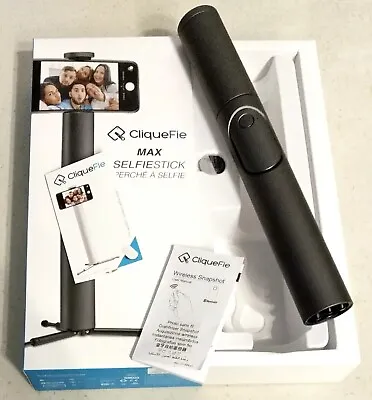 CliqueFie MAX Selfie Stick - Retractable Tripod-BlueTooth Remote Wireless BNIB • £7.49