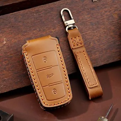 $18.32 • Buy Leather Key Case Cover Fob Holder Shell For Volkswagen B7 Magotan Passat CC