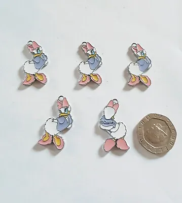 Only 3 Left  5 X Daisy Duck  Charms Jewellery Making Crafts  Disney Charms Kids • £4.75