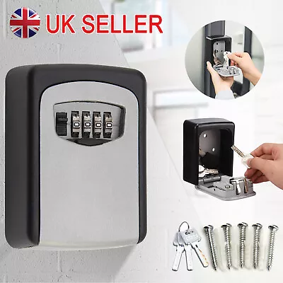 £9.29 • Buy Wall Mounted Key Safe 4 Digit Combination Key Safe Outdoor Security Key Lock Box