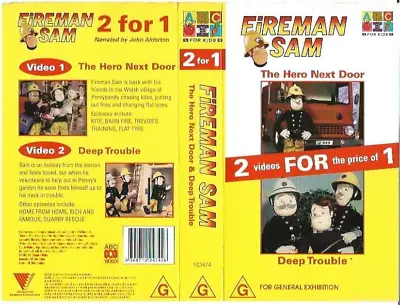 Fireman Sam The Hero Next Door /deep Trouble  Vhs Video Pal A Rare Find • $79