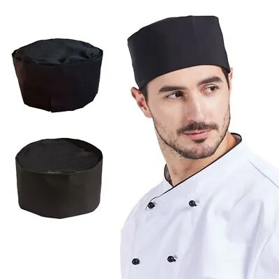 Breathable MeshTop Skull Cap Catering Chef Hats Adjustable Kitchen Cooking Hat^ • £3.42