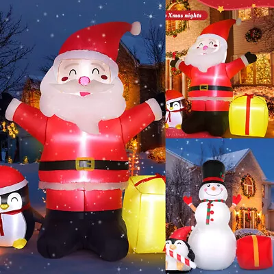 $20.99 • Buy 6FT Inflatable Christmas Santa Claus/Snowman LED Lights Blow Up Outdoor Yard