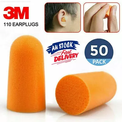 50 Pairs 3M 1100 Disposable Ear Plug Foam Noise Reducer NEW • $18.99