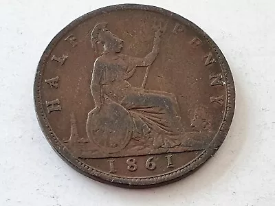 1861 Victoria Bun Head Half Penny • £12.95