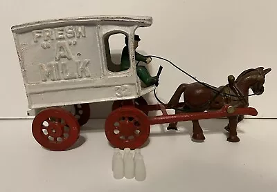 Vintage Cast Iron Reproduction Horse Drawn Milk Carriage • $20