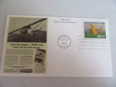 Piper Cub Classic Aircraft 32c Stamp Fdc Sc#3142c Mystic Stamp Co. (1997) • $2.95