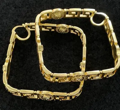 Vintage Versace RARE Gold Hoop Earrings 45mm • $137.64