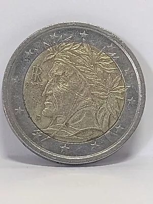 Italy 2 Euro 2002 Bi-Metallic Coin; Raphael Of Dante Alighieri • $1