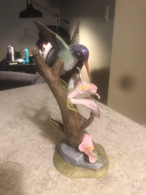 $38 • Buy Andrea By Sadek Ruby-throated Hummingbird Porcelain Chicks In Nest Figurine 8941