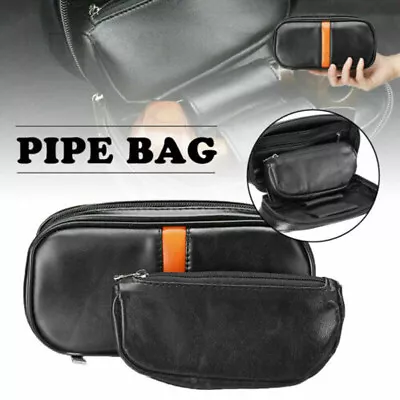 Portable Leather Tobacco Smoking Pipe Case Bag Holds 2 Pipes & Tobacco Pouch • $15.89