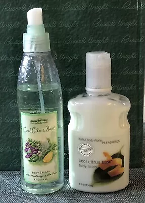 Bath & Body Works Pleasures Cool Citrus Basil Body Mist + Lotion 8oz • $49.99