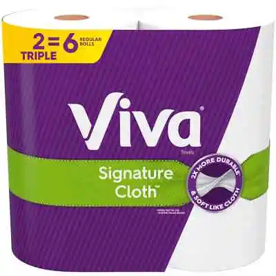 Viva Signature Cloth Sheet Paper Towels 2 Triple Rolls (141 Sheets Per Roll) • $12.89