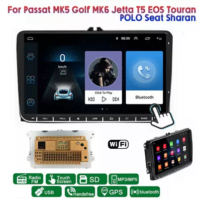 $84.19 • Buy 2 Din Android 9  Touch Screen Car Stereo Radio GPS For Bora Golf VW Passat B6 B7