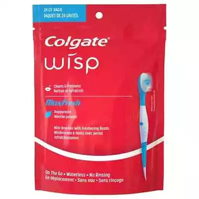 Colgate Wisp Max Fresh Mini Toothbrush Peppermint 24 Count Pack • $8.39