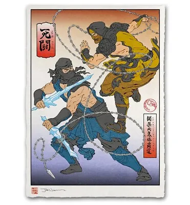 Mortal Kombat Sub Zero Scorpion MK Japanese Giclee Poster Print Art 12x17 Mondo • $74.90