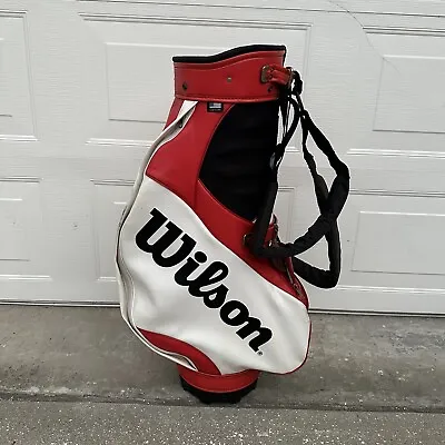 Wilson Staff Vintage Leather Cart Carry Golf Club Bag W/ Back Strap • $111.90