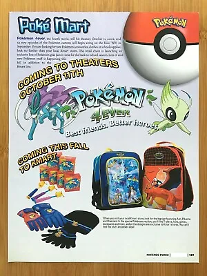 $14.99 • Buy 2002 Pokemon 4EVER DVD/VHS Article Print Ad/Poster Backpacks/Hats/Gloves Art!