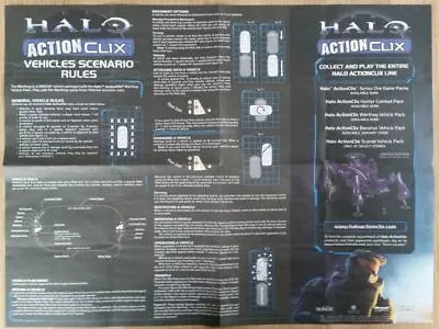 £1.75 • Buy 8) Halo Actionclix. BASIC GAME & WARTHOG VEHICLE SCENARIO RULES SHEET. 2007
